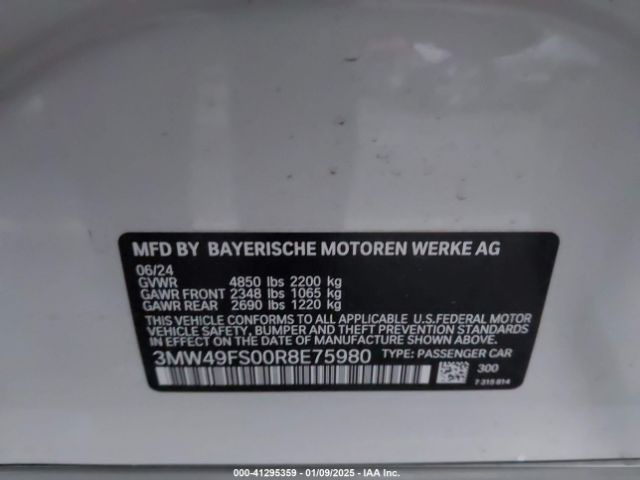 3MW49FS00R8E75980 BMW M340I