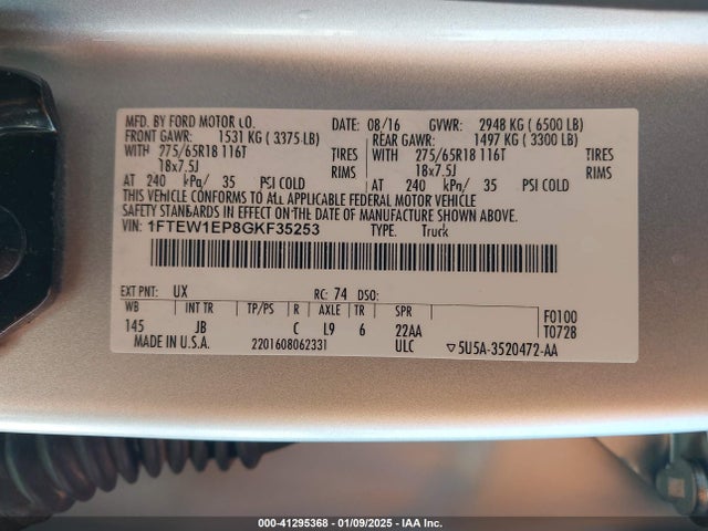 1FTEW1EP8GKF35253 Ford F-150
