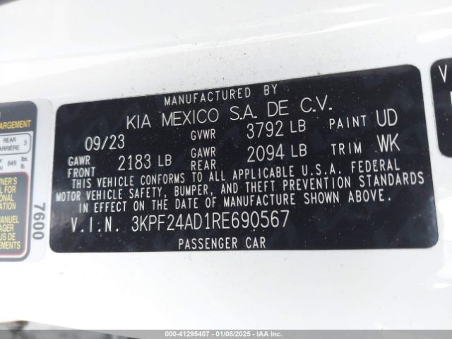 3KPF24AD1RE690567 KIA FORTE LX
