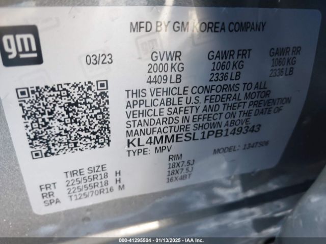 KL4MMESL1PB149343 Buick Encore Gx Select Awd
