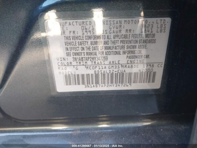 3N1AB7AP2HY347269 Nissan SENTRA SV