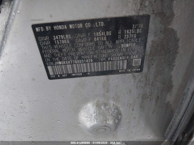 JHMGK5H77GX031429 Honda FIT EX