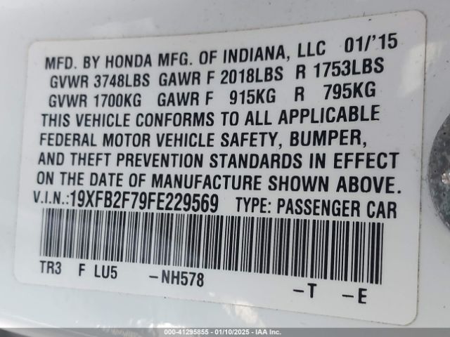 19XFB2F79FE229569 Honda CIVIC SE