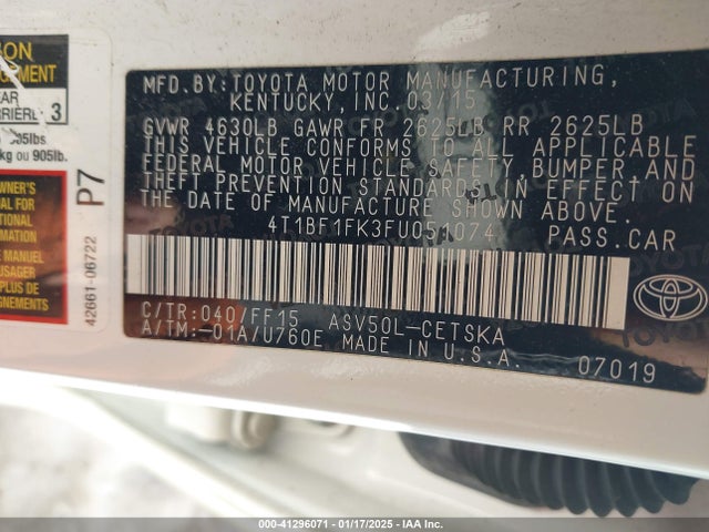 Toyota CAMRY SE 2015 4T1BF1FK3FU051074 Image 9