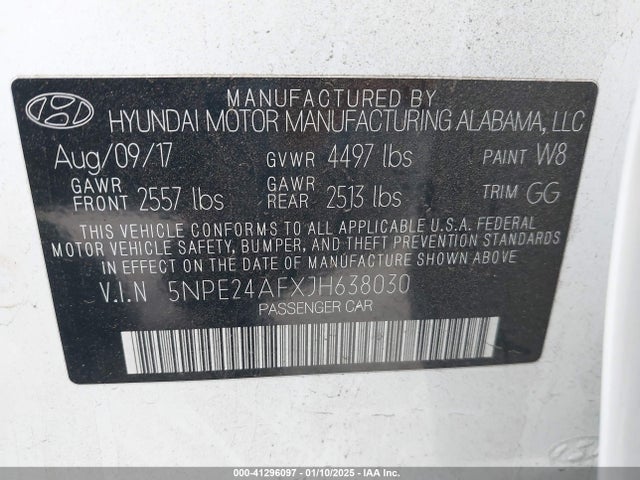 Hyundai SONATA SE 2018 5NPE24AFXJH638030 Image 9