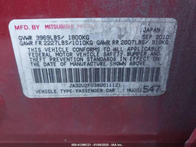 2011 MITSUBISHI LANCER JA32U2FU3BU011121 Photo 8