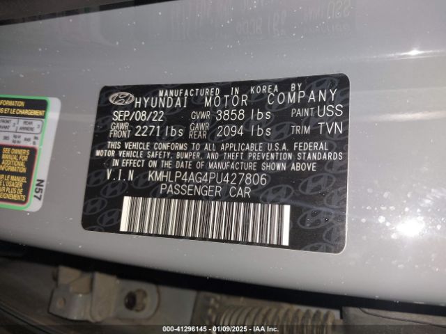 KMHLP4AG4PU427806 Hyundai Elantra Limited