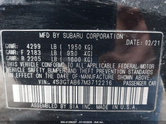 4S3GTAB67M3712216 Subaru Impreza 5-door