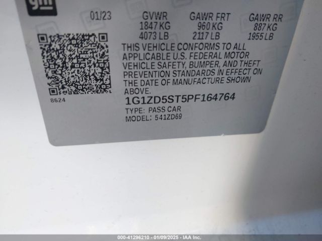 1G1ZD5ST5PF164764 Chevrolet Malibu Fwd 1lt