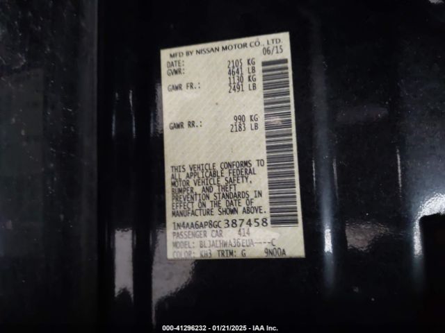 1N4AA6AP8GC387458 Nissan Maxima 3.5 Platinum