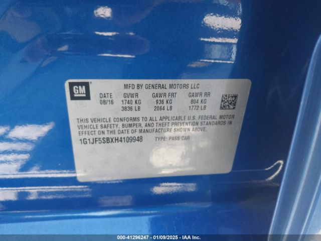 1G1JF5SBXH4109948 Chevrolet Sonic Premier Auto