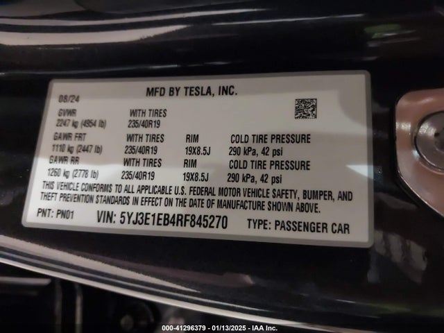 2024 TESLA MODEL 3 5YJ3E1EB4RF845270 Photo 8
