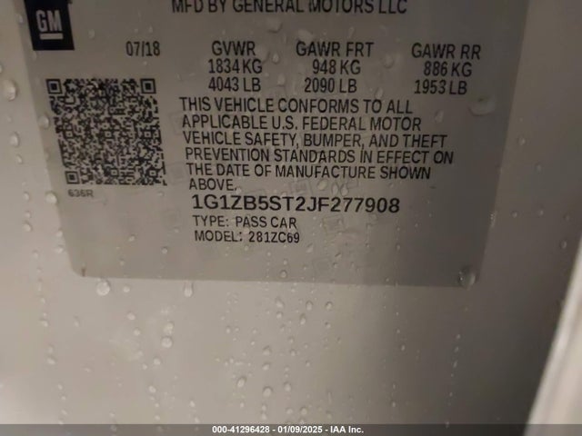 Chevrolet Malibu 1ls 2018 1G1ZB5ST2JF277908 Image 9