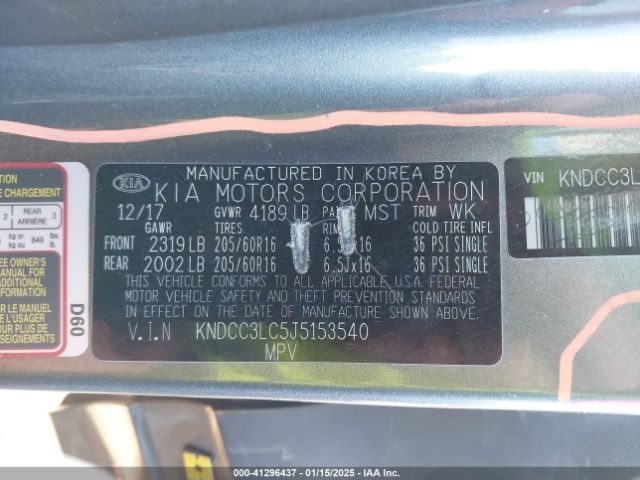 KNDCC3LC5J5153540 KIA NIRO EX