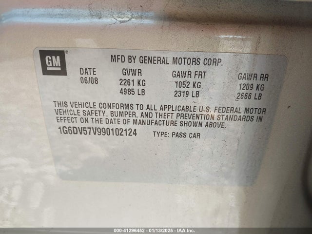 2009 CADILLAC CTS 1G6DV57V990102124 Photo 8