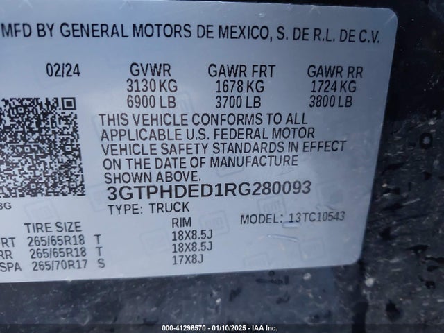 3GTPHDED1RG280093 GMC Sierra 1500 2wd  Short Box Slt