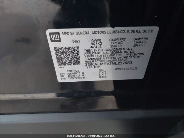 3GKALMEV3NL217063 GMC Terrain Fwd Sle