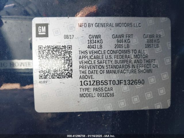 1G1ZB5ST0JF132690 Chevrolet Malibu 1ls