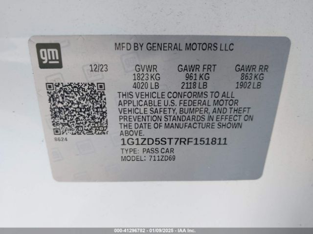 1G1ZD5ST7RF151811 Chevrolet Malibu Fwd 1lt