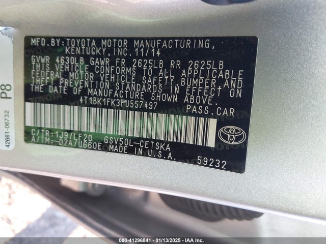 4T1BK1FK3FU557497 Toyota Camry Xse V6
