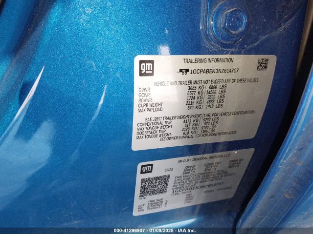 1GCPABEK3NZ614707 Chevrolet Silverado 1500 2wd  Short Bed Custom