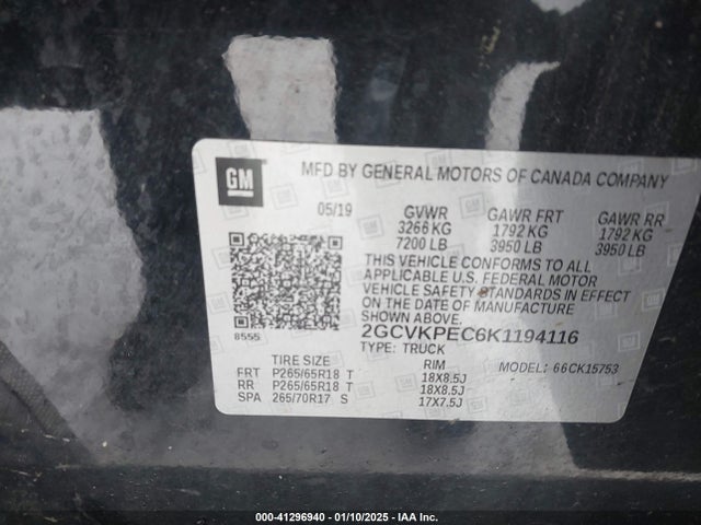 Chevrolet Silverado 1500 Ld Lt 2019 2GCVKPEC6K1194116 Image 9