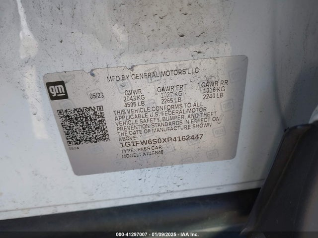 1G1FW6S0XP4162447 Chevrolet Bolt Ev Fwd 1lt