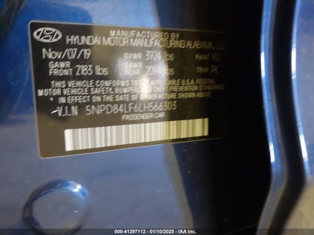 5NPD84LF6LH566303 Hyundai ELANTRA SEL