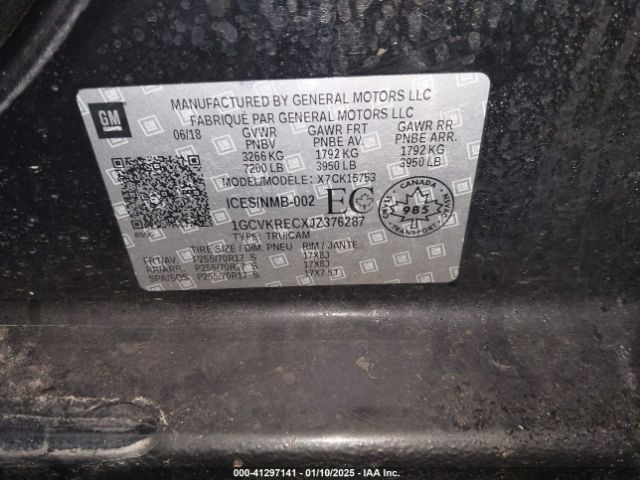 1GCVKRECXJZ376287 Chevrolet Silverado 1500 1lt/2lt