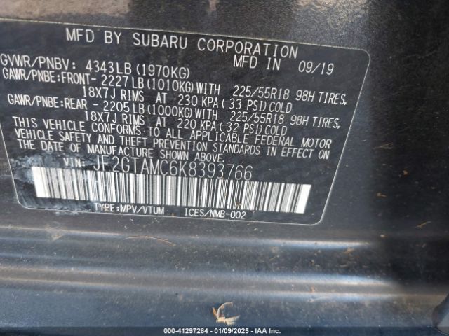 JF2GTAMC6K8393766 Subaru Crosstrek 2.0i Limited