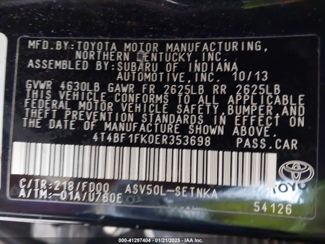 Toyota CAMRY LE 2014 4T4BF1FK0ER353698 Image 9