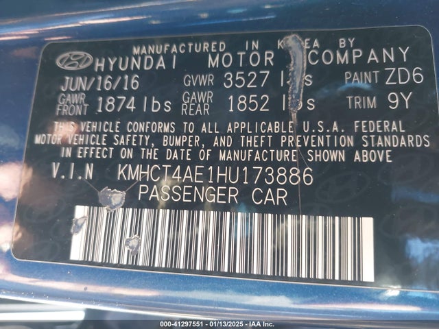 Hyundai ACCENT SE 2017 KMHCT4AE1HU173886 Image 9