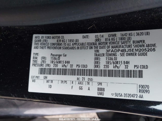Ford FIESTA SE 2014 3FADP4BJ5EM205205 Image 9