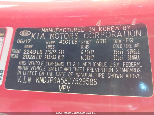 KIA SOUL + 2018 KNDJP3A58J7529586 Image 9