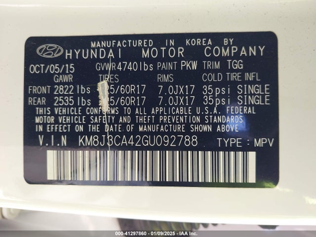 Hyundai TUCSON SE 2016 KM8J3CA42GU092788 Image 9