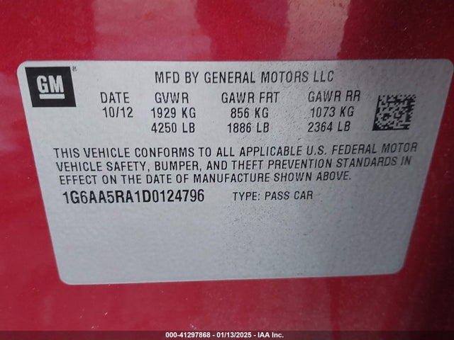 2013 CADILLAC ATS 1G6AA5RA1D0124796 Photo 8