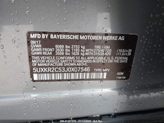 5UXKR2C53J0X07546 BMW X5 Sdrive35i