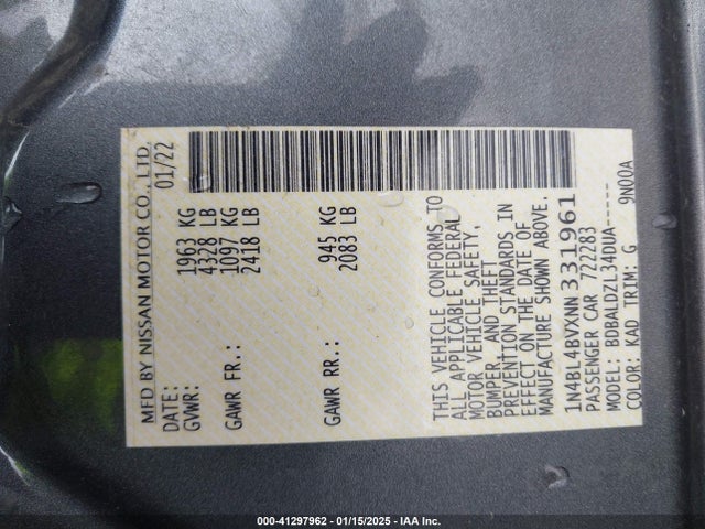 Nissan Altima 2.5 S 2022 1N4BL4BVXNN331961 Image 9