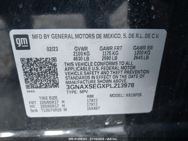 3GNAXSEGXPL213978 Chevrolet Equinox Awd Ls