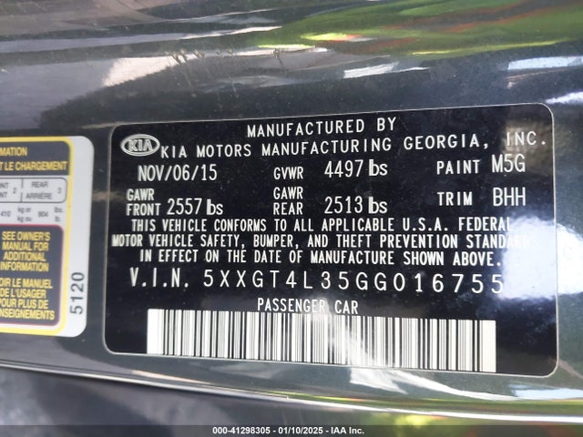 KIA Optima Lx 2016 5XXGT4L35GG016755 Image 9