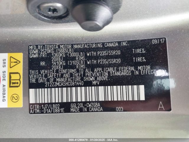 2T2ZZMCA5HC081440 Lexus RX 350