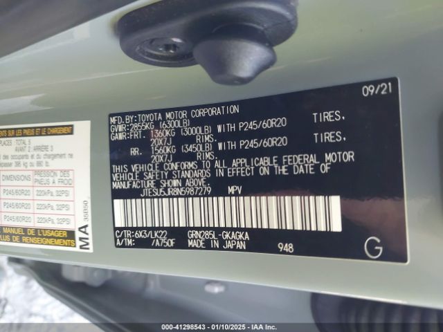 JTESU5JR8N5987279 Toyota 4runner Trd Sport