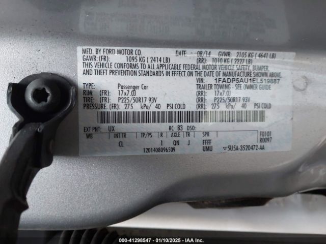 1FADP5AU1EL519887 Ford C-max Hybrid Se