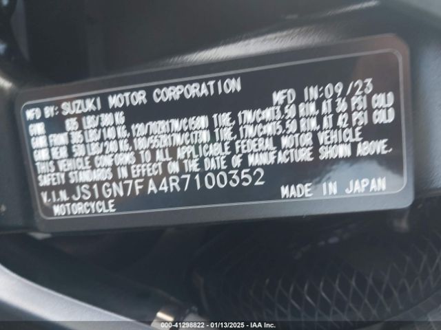 2024 SUZUKI GSX-R600 JS1GN7FA4R7100352 Photo 9