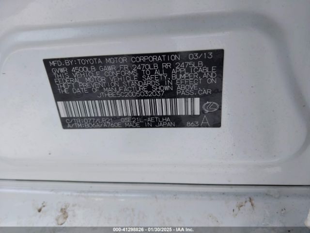 2013 LEXUS IS 350 JTHBE5C20D5032037 Photo 8