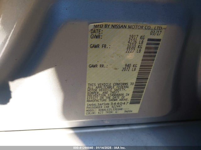 1N4AL3AP5HN344047 Nissan Altima 2.5 S
