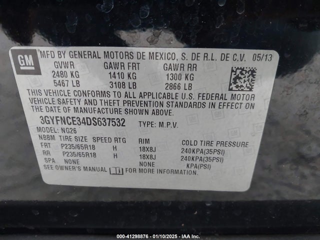 2013 CADILLAC SRX 3GYFNCE34DS637532 Photo 8
