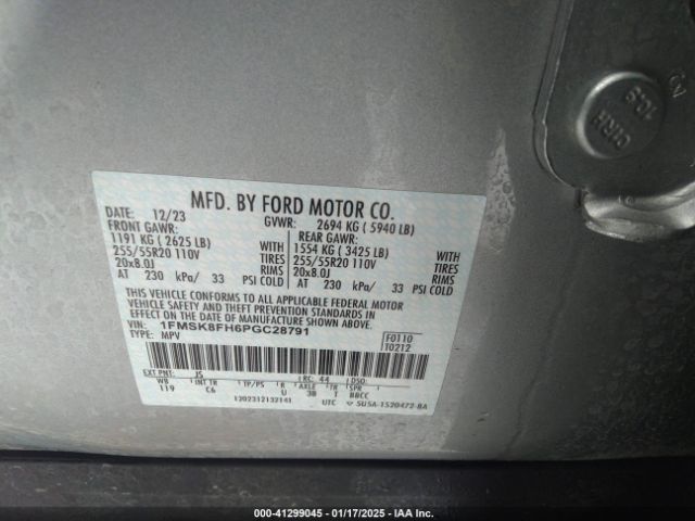1FMSK8FH6PGC28791 Ford Explorer Limited
