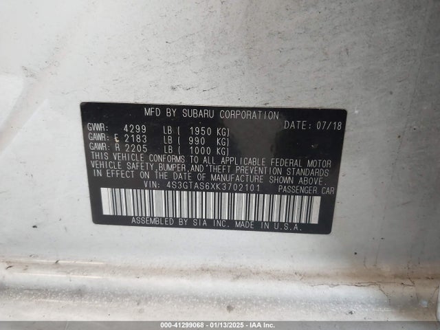 4S3GTAS6XK3702101 Subaru Impreza 2.0i Limited