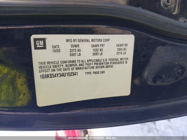 2004 CADILLAC SEVILLE 1G6KS54Y34U152341 Photo 8